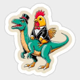 Tuxedo Rooster Dino Sticker